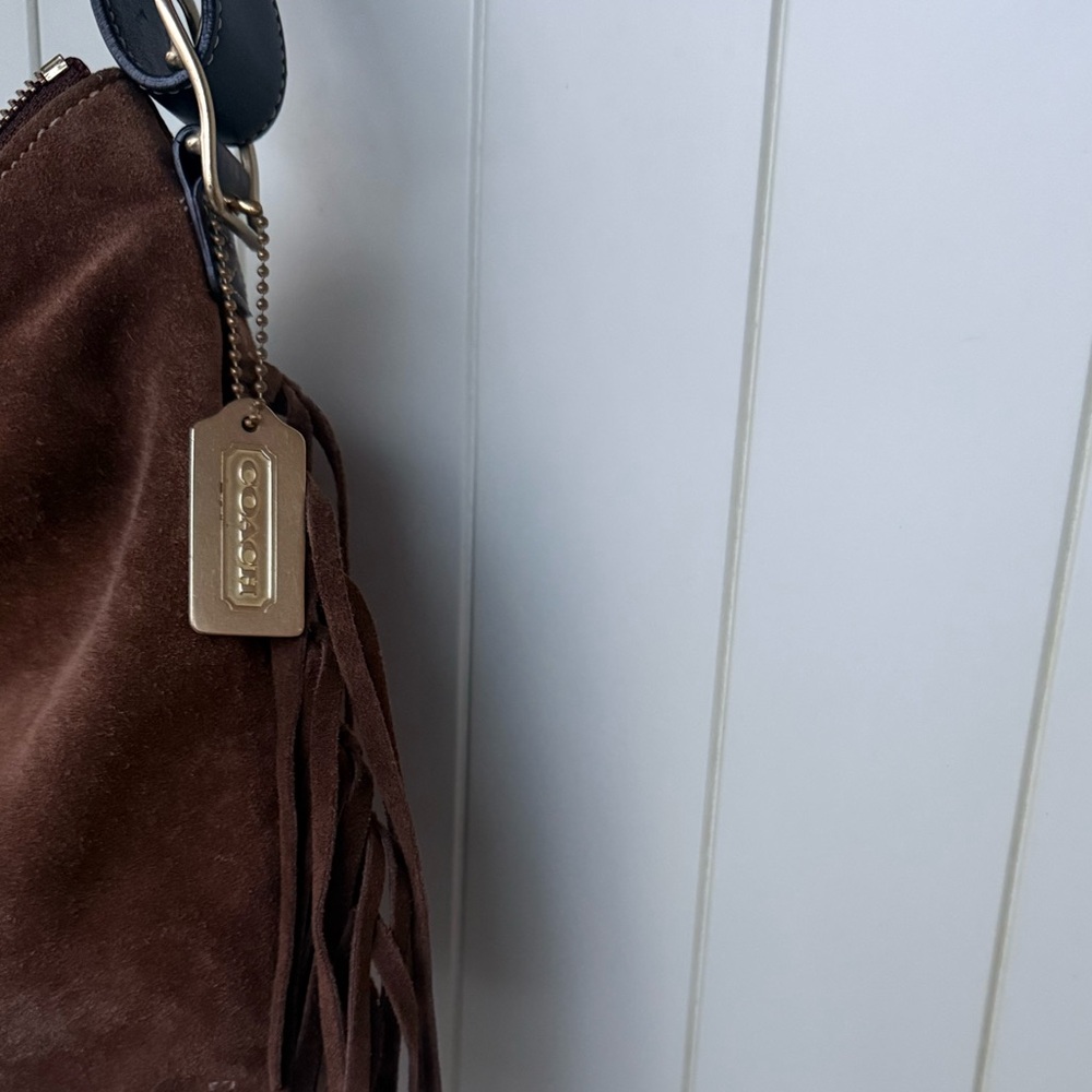 Vintage Coach Limited Edition Fringed Suede Shoulder Convertible Strap Bag 9330 - Picture 6 of 11